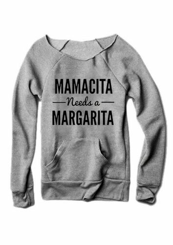 Mamacita Needs A Margarita Kangaroo Pocket Sweatshirt - Gray - unsigned - Modalova