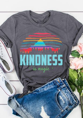 Kindness Is Magic Sunrise T-Shirt Tee - Dark Grey - unsigned - Modalova