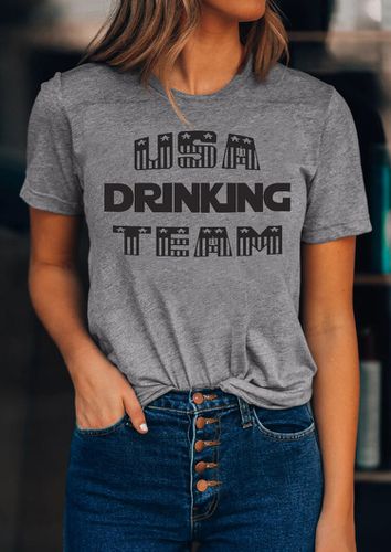 USA Drinking Team T-Shirt Tee - Gray - unsigned - Modalova