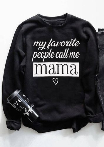 My Favorite People Call Me Mama Heart Sweatshirt - Black - unsigned - Modalova