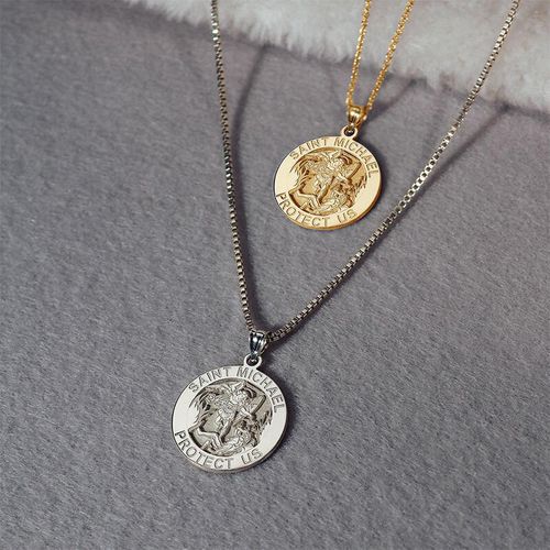 Saint Michael Protect Us The Archangel Pendant Necklace - unsigned - Modalova