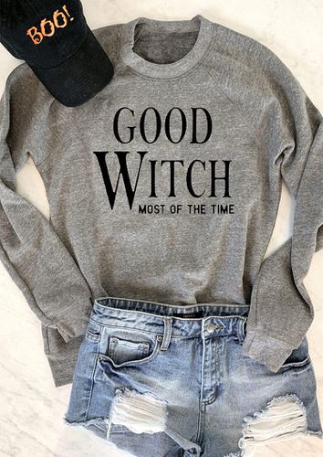 Halloween Good Witch Most Of The Time Sweatshirt - Gray - unsigned - Modalova