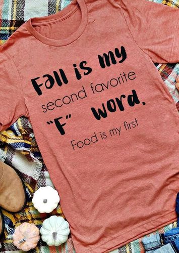 Fall Is My Second Favorite F Word T-Shirt Tee - Watermelon Red - unsigned - Modalova