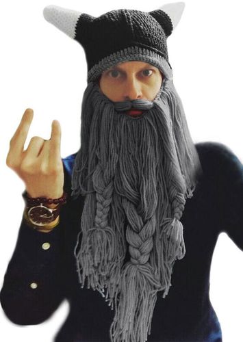 Halloween Winter Warm And Windproof Viking Beard Beanie Hat - unsigned - Modalova
