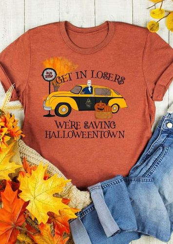 We're Saving Halloweentown Pumpkin T-Shirt Tee - Orange - unsigned - Modalova