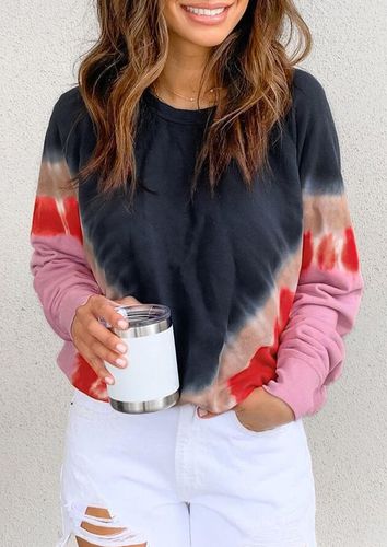 Tie Dye O-Neck Pullover Sweatshirt - unsigned - Modalova