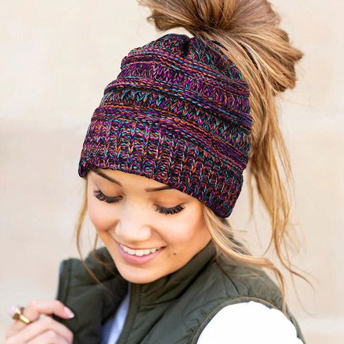 Winter Warm Knitted Ponytail Beanie Hat - unsigned - Modalova