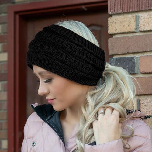 Winter Warm Empty Top Beanie Knitted Ponytail Hat - unsigned - Modalova