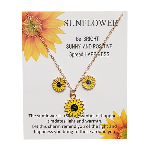 Adjustable Sunflower Alloy Pendant Necklace - Gold - unsigned - Modalova