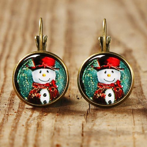 Christmas Snowman Snowflake Alloy Earrings - unsigned - Modalova