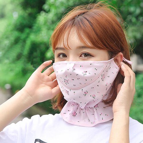 Floral Ice Silk Sunscreen Face Mask - unsigned - Modalova