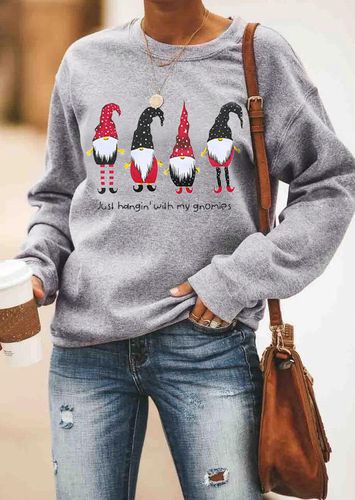Just Hangin' with My Gnomies Sweatshirt without Necklace - Gray - unsigned - Modalova