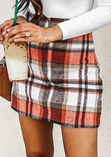 Plaid Mid Waist Casual Mini Skirt - unsigned - Modalova