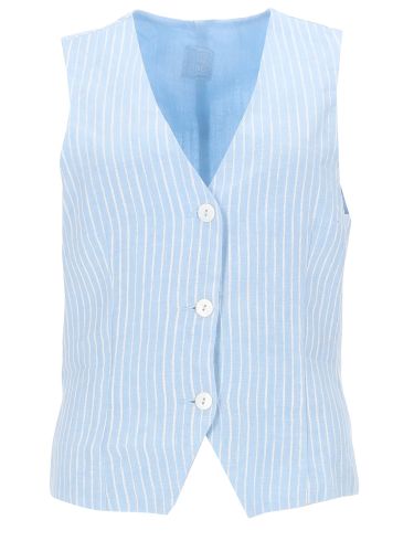 Lino gilet a righe - 120% lino - Modalova