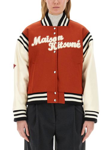 Varsity jacket with logo - maison kitsuné - Modalova