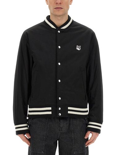 Bomber jacket with logo - maison kitsuné - Modalova