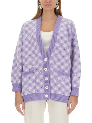 Alessandra rich v-neck cardigan - alessandra rich - Modalova