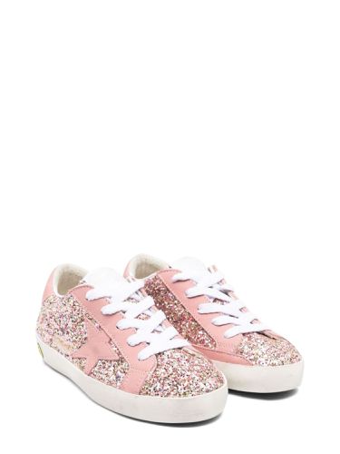 Super-star glitter upper leather star and heel - golden goose - Modalova