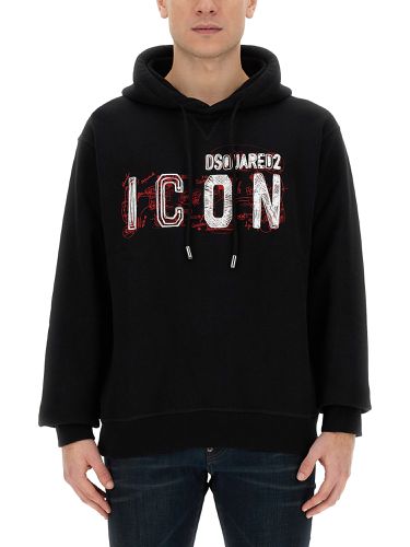 Icon" scribble cool fit sweatshirt - dsquared - Modalova