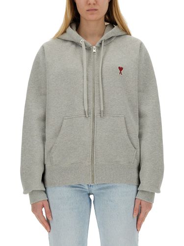 Sweatshirt with logo embroidery - ami paris - Modalova