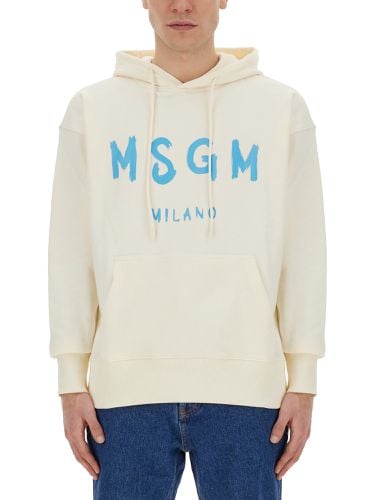 Msgm sweatshirt with brushed logo - msgm - Modalova