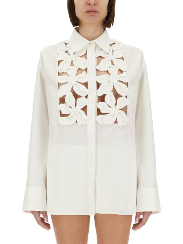 Embroidered compact poplin shirt - valentino - Modalova