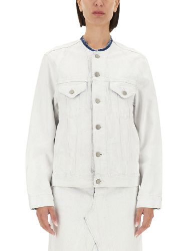 Collarless denim jacket - maison margiela - Modalova