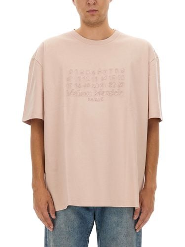 T-shirt with embroidered logo - maison margiela - Modalova