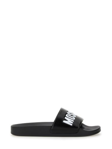 Moschino slide sandal with logo - moschino - Modalova