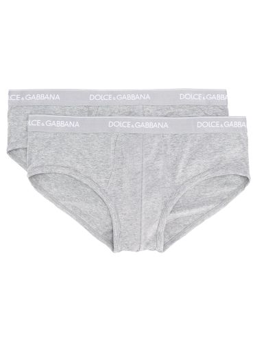 Bi-pack cotton briefs - dolce & gabbana - Modalova