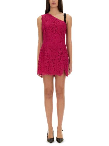 Mini dress with cordonet lace slit - dolce & gabbana - Modalova