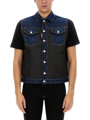 Dsquared denim puffer vest - dsquared - Modalova