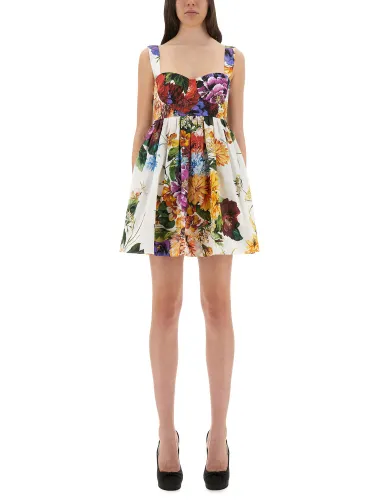 Bouquet print poplin dress - dolce & gabbana - Modalova