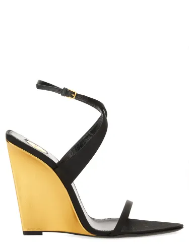 Salomé" sandal with wedge - saint laurent - Modalova