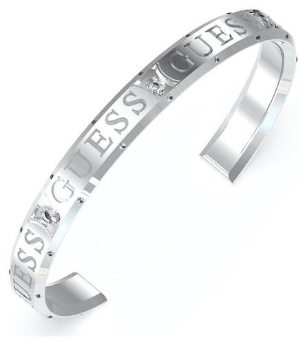 JUBB03115JWRHL Womens silver crystal logo bangle Jewellery - Guess - Modalova