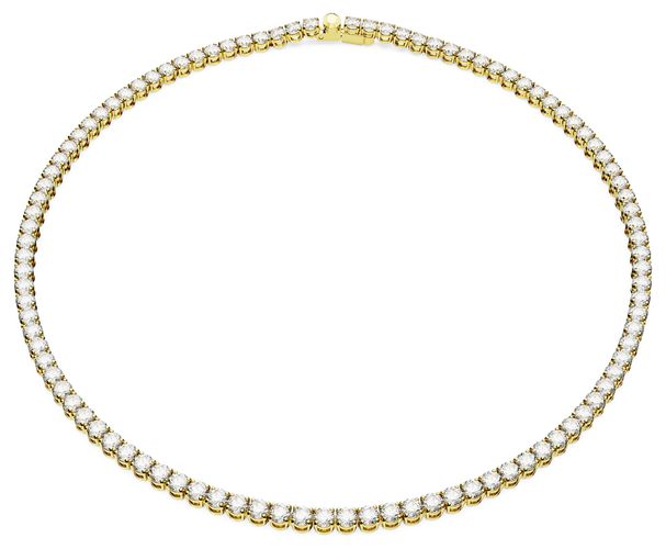 Matrix Tennis Necklace White Crystals Gold Jewellery - Swarovski - Modalova