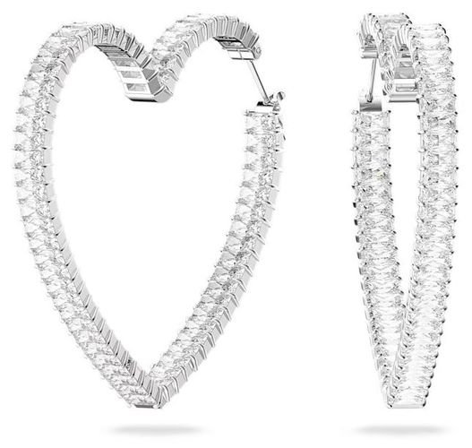 Matrix Hoop Earrings Heart, Large, , Jewellery - Swarovski - Modalova