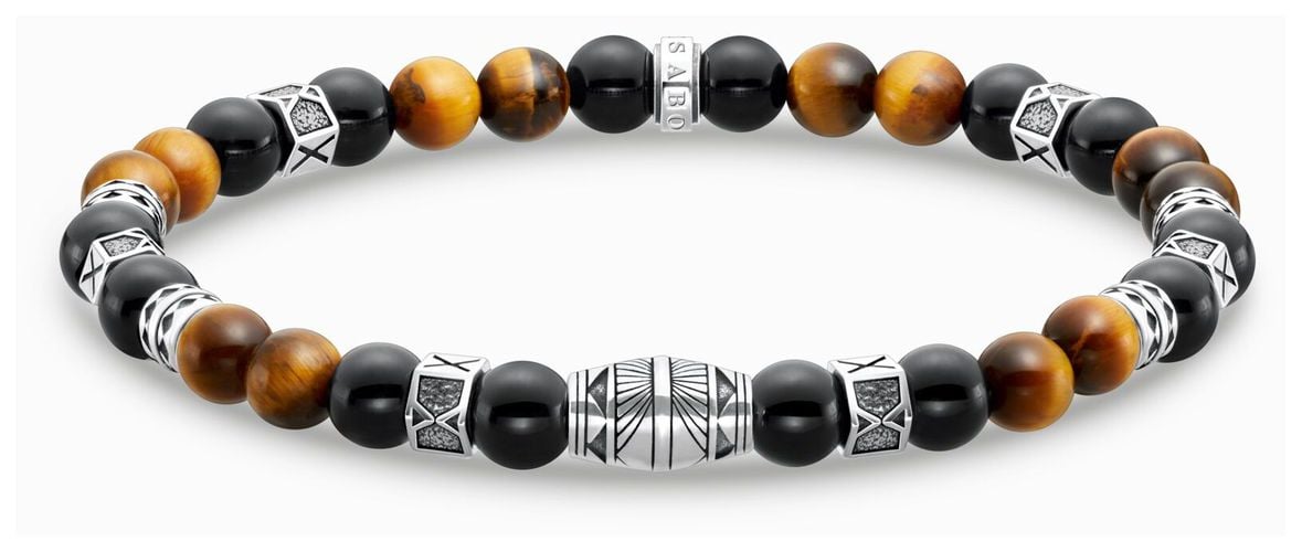 A2087-507-7-L17 Men's Black Onyx Tiger's Eye Jewellery - Thomas Sabo - Modalova