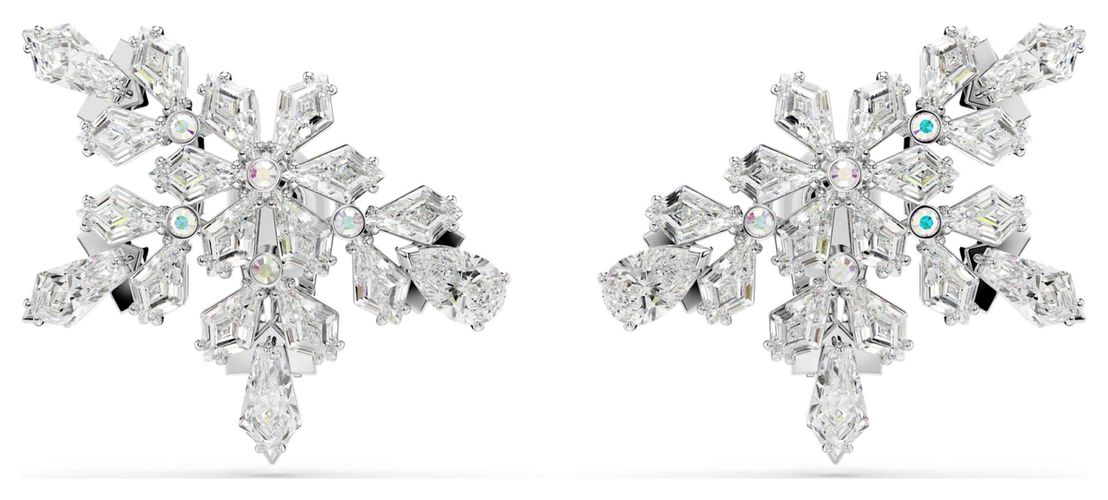 Idyllia Clip Earrings Snowflake White Jewellery - Swarovski - Modalova