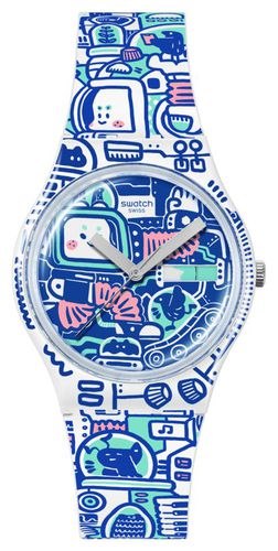 SO28Z702 Break Free B-BOT (34mm) Patterned Dial Watch - Swatch - Modalova