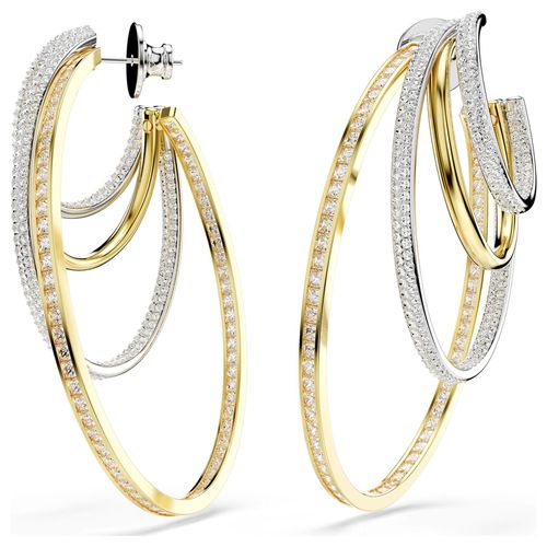 Hyperbola Hoop Earrings White Crystals Jewellery - Swarovski - Modalova