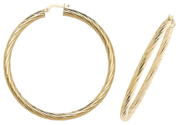 ER1059-50 50mm Hoop Earrings Jewellery - James Moore TH - Modalova