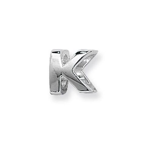 G80401/K Silver & Co Letter K Charm Jewellery - James Moore TH - Modalova