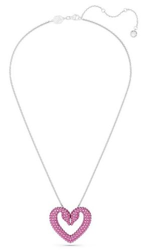 Una Heart Pendant Necklace Rhodium Plated Jewellery - Swarovski - Modalova