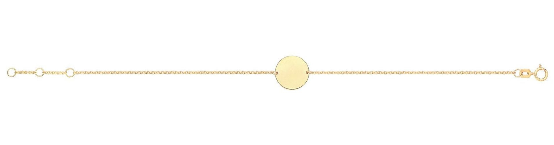 BR667 Ladies Yellow Gold 7" Disc ID Bracelet Jewellery - James Moore TH - Modalova