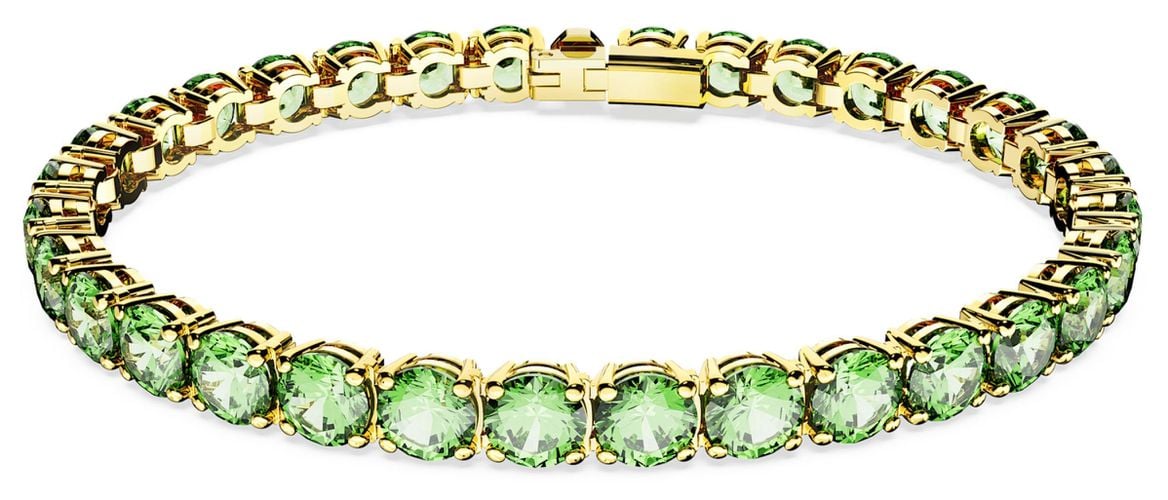 Matrix Tennis Bracelet Round Cut Green Jewellery - Swarovski - Modalova