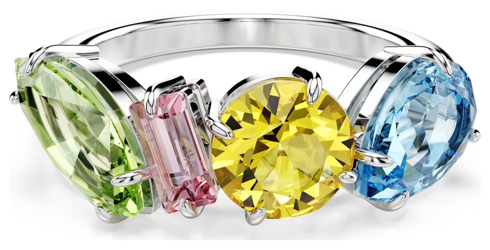 Gema Ring Multicoloured Crystals Rhodium Jewellery - Swarovski - Modalova