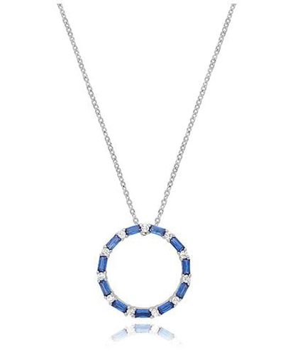 G3397S SILVER RHODIUM PLATED SAPPHIRE CZ Jewellery - James Moore TH - Modalova