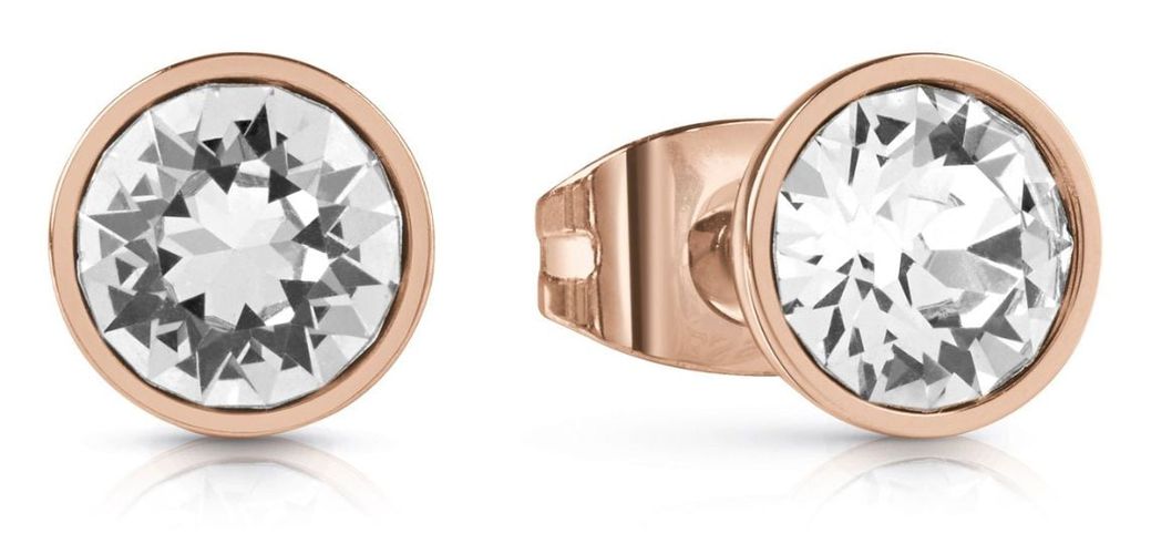 JUBE02159JWRGT/U Rose Gold Plated 8mm Clear Solitaire Jewellery - Guess - Modalova