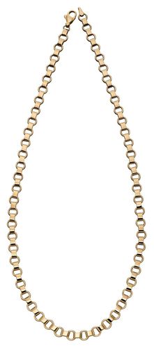 GN331 9k Yellow Gold Circle Bar Link Necklace Jewellery - Elements Gold - Modalova